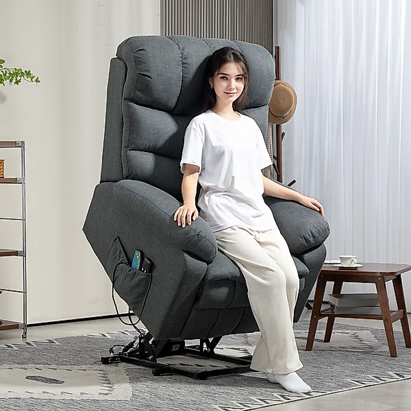 HOMCOM Relaxsessel Elektrisch Fernsehsessel mit Aufstehhilfe, Massage- und günstig online kaufen