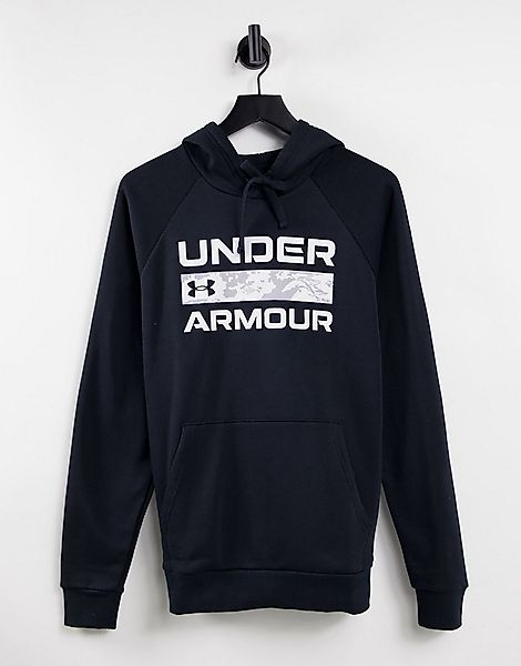 Under Armour – Rival – Kapuzenpullover aus Fleece in Schwarz mit Logo günstig online kaufen