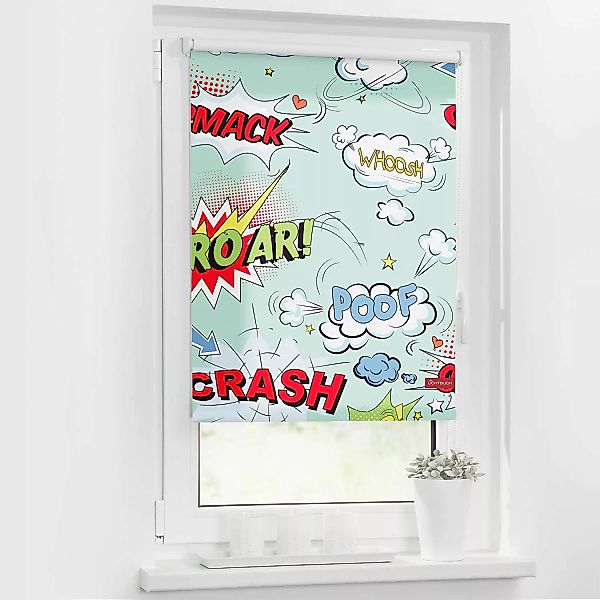 home24 Lichtblick Rollo Crash 100x150 cm (BxH) Mehrfarbig Webstoff günstig online kaufen