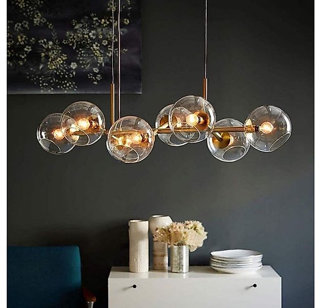 Nettlife LED Pendelleuchte Pendelleuchte 8-Lampen Glas Kugel, LED wechselba günstig online kaufen