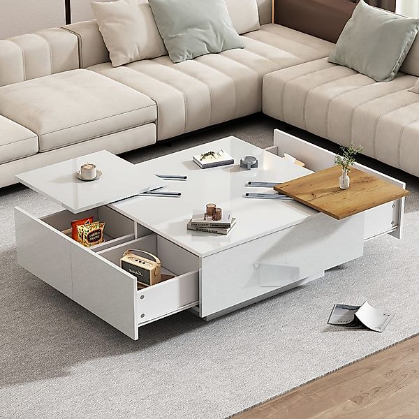 OKWISH Couchtisch mit kleine verschiebbare Tischplatte günstig online kaufen