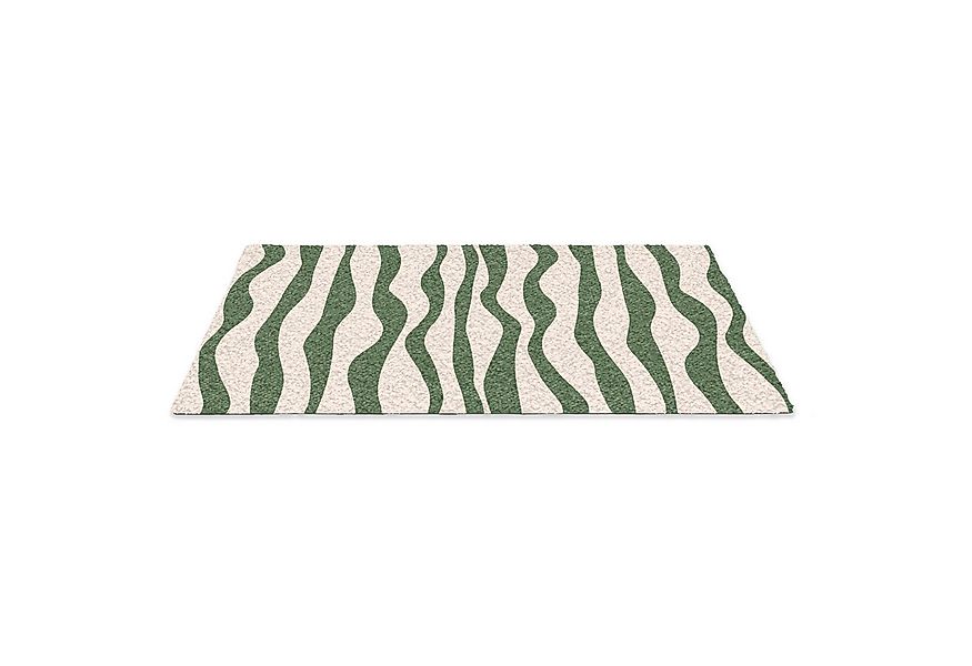 MuchoWow Fußmatte Wellenlinien - Beige - Grün - Streifen - Abstrakt, Rechte günstig online kaufen