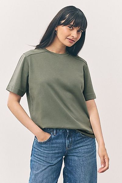 Next T-Shirt Schweres T-Shirt mit Rundhalsausschnitt (1-tlg) günstig online kaufen