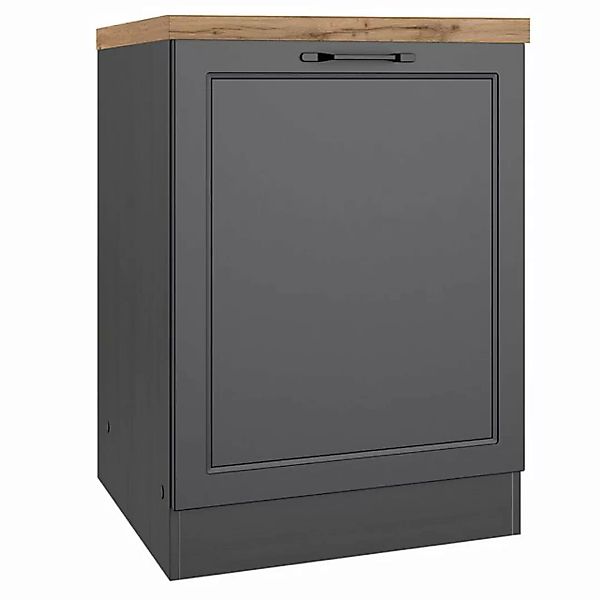 Lomadox Unterschrank MONTERREY-03 Küchenschrank, 60cm, 1 Tür, grau matt, Ar günstig online kaufen