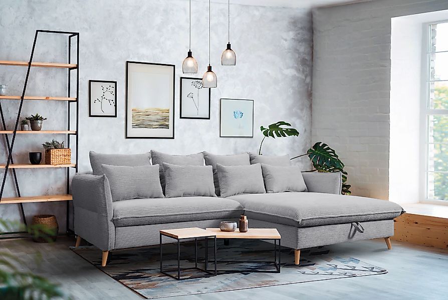 exxpo - sofa fashion Ecksofa "WALPY, elegant & modern, bequem, schmale Arml günstig online kaufen