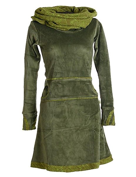 Vishes Midikleid Samtkleid warm mit großem günstig online kaufen