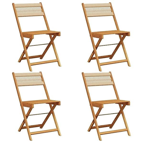 vidaXL Gartenstühle 4 Stk Klappbar Beige Massivholz Akazie 3214607 günstig online kaufen