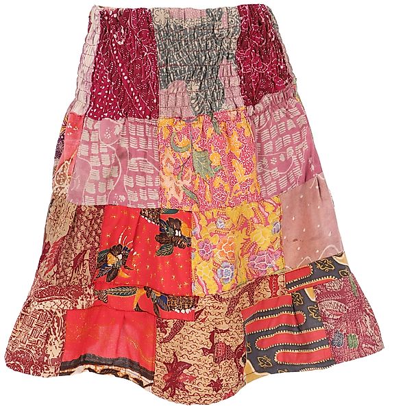 Guru-Shop Minirock Weit schwingender upcyceling Patchwork.. günstig online kaufen