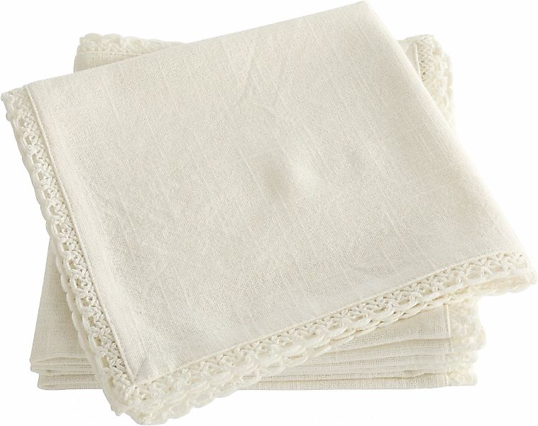 OTTO home Stoffserviette "Elyna" uni, mit schöner Spitze, weiche Haptik, 45 günstig online kaufen