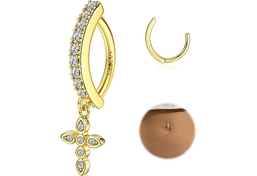 Morfetto Bauchnabelpiercing Bauchnabelpiercing Gold Zirkonia Perle Chirurge günstig online kaufen