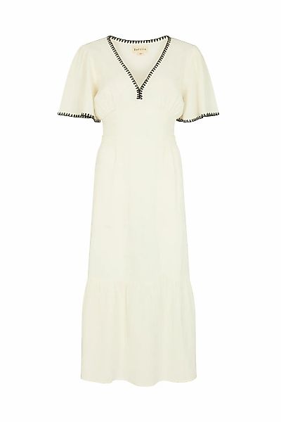 RAFFYA Midikleid "Delilah V-Neck Front Tie Midi Dress Damen" günstig online kaufen