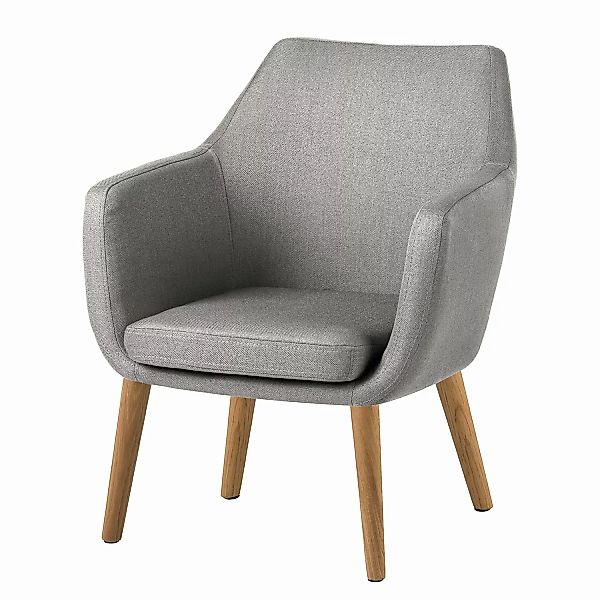 home24 Mørteens Sessel Nicholas Hellgrau Webstoff 66x80x68 cm (BxHxT) günstig online kaufen