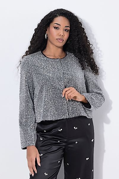 Ulla Popken Kurzjacke Bouclé-Jacke Glitter Boxy günstig online kaufen