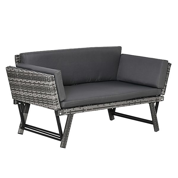 Outsunny Gartensofa 2 Sitzer Loungesofa, Gartenbank, günstig online kaufen
