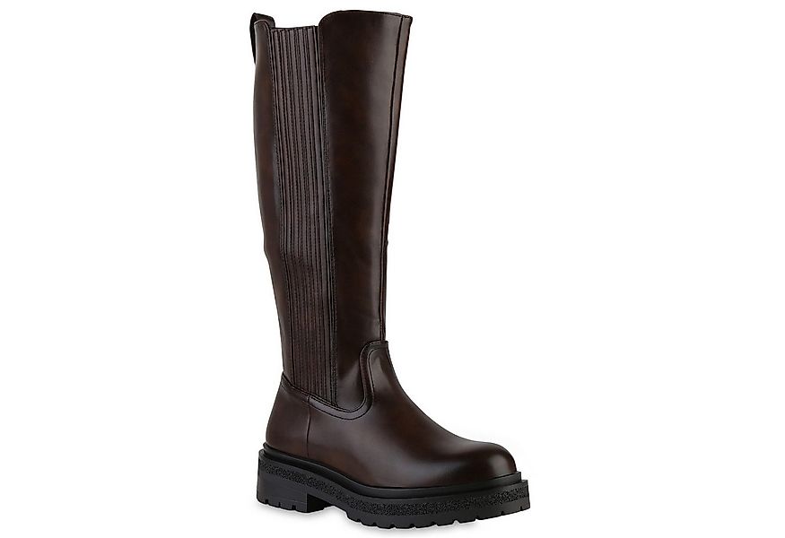 VAN HILL 841847 Stiefel Damen Klassische Stiefel Blockabsatz Profil-Sohle günstig online kaufen