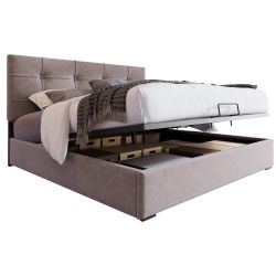 Flieks Polsterbett, Hydraulisches Doppelbett Stauraumbett 140x200cm günstig online kaufen