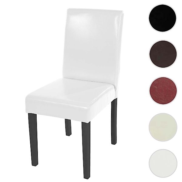 MCW Esszimmerstuhl Littau Weiß Dunkle Beine Leder günstig online kaufen