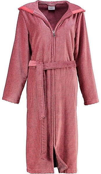 Cawö Damenbademantel 6432, Kurzform, Baumwolle, Kapuze, Reißverschluss, Rei günstig online kaufen