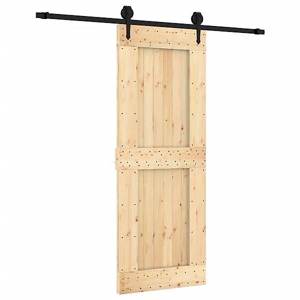 vidaXL Schiebetür mit Beschlag 80x210 cm Massivholz Kiefer 3203237 günstig online kaufen