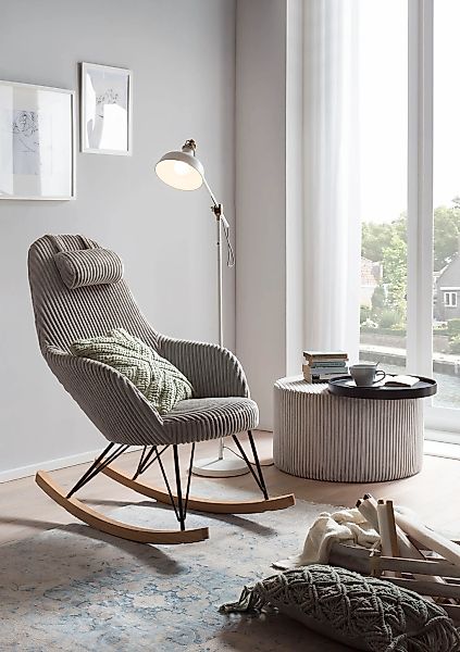 SalesFever Schaukelstuhl "Entspannung pur" () Bezug in moderner Cord-Optik günstig online kaufen