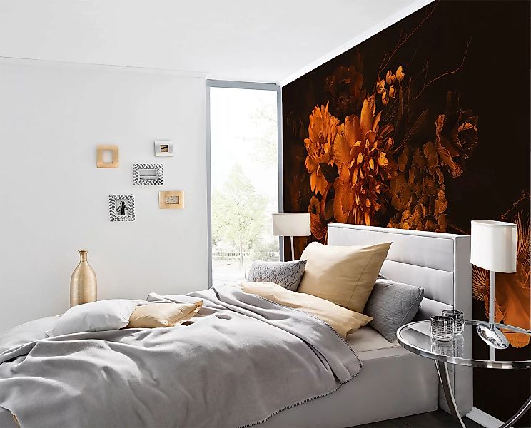 Fototapete Blumenbouquet Gelb Orange 3,50 m x 2,55 m FSC® günstig online kaufen