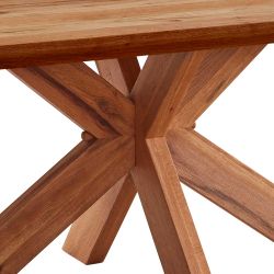 Vollholztisch Eiche mit Schweizer Kante Spider Gestell günstig online kaufen