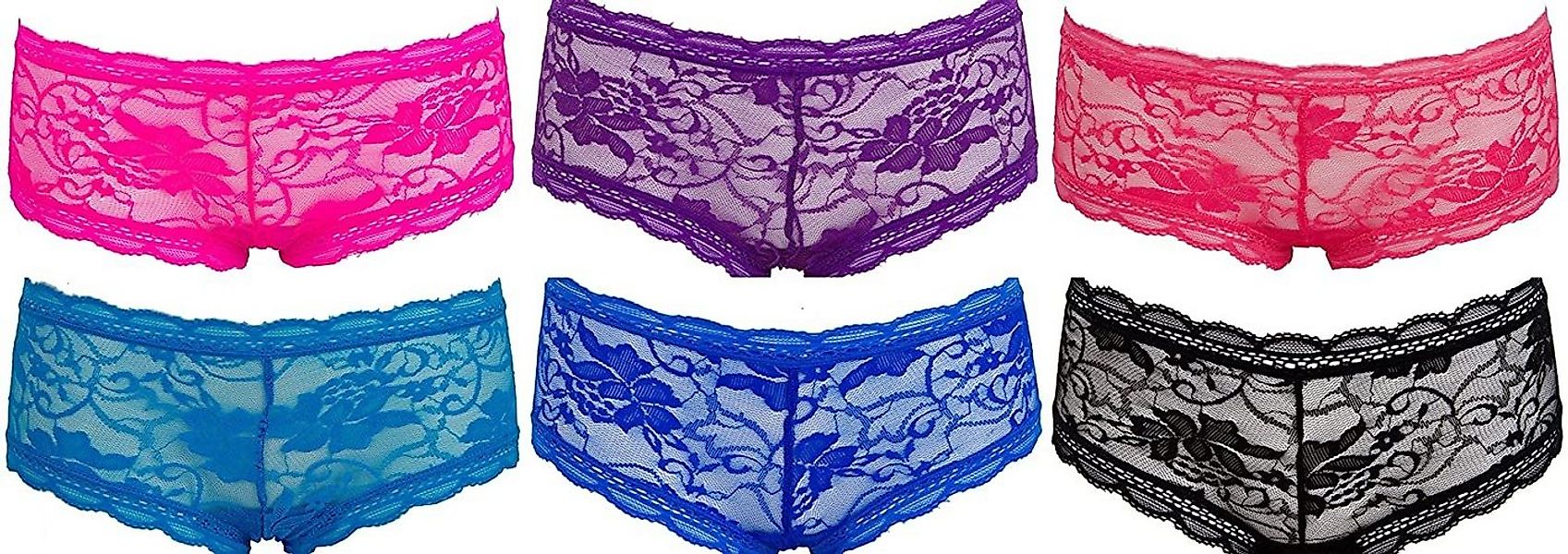 AvaMia Panty 6er Pack Pantys Spitze Uni Hotpants Hipster French Knickers Da günstig online kaufen