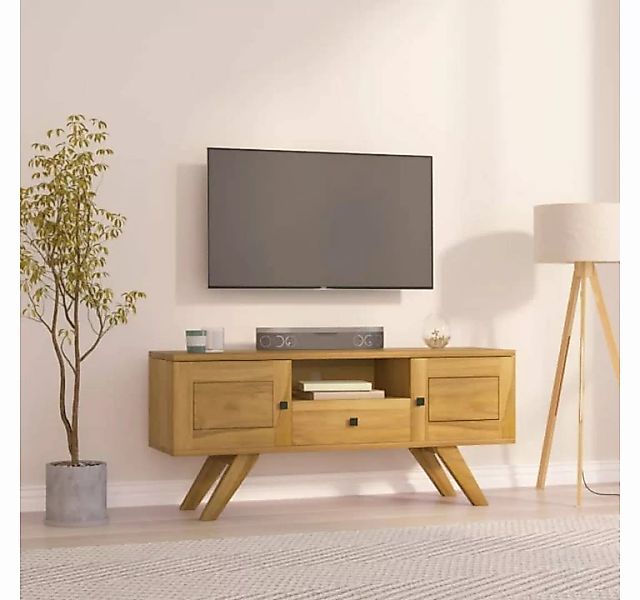 furnicato TV-Schrank 110x30x50 cm Massivholz Teak günstig online kaufen