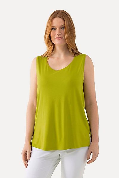 Ulla Popken Longtop Top Stretch Seitenschlitze Crêpe-Qualität günstig online kaufen
