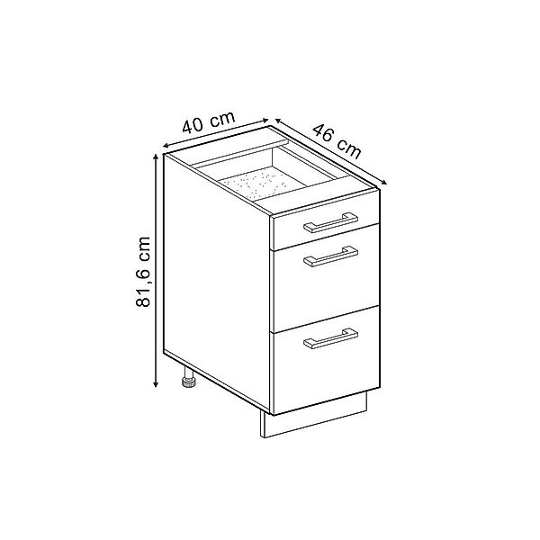 Vicco Unterschrank R-Line, Edelgrau/Anthrazit, 40 cm günstig online kaufen