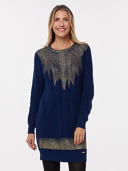 Sarah Kern Druckkleid Pullover Figurumspielend mit goldenem Details günstig online kaufen