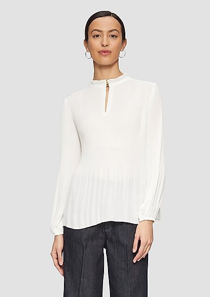 s.Oliver Langarmbluse Bluse Plissierte Bluse aus Crêpe mit Stehkragen günstig online kaufen