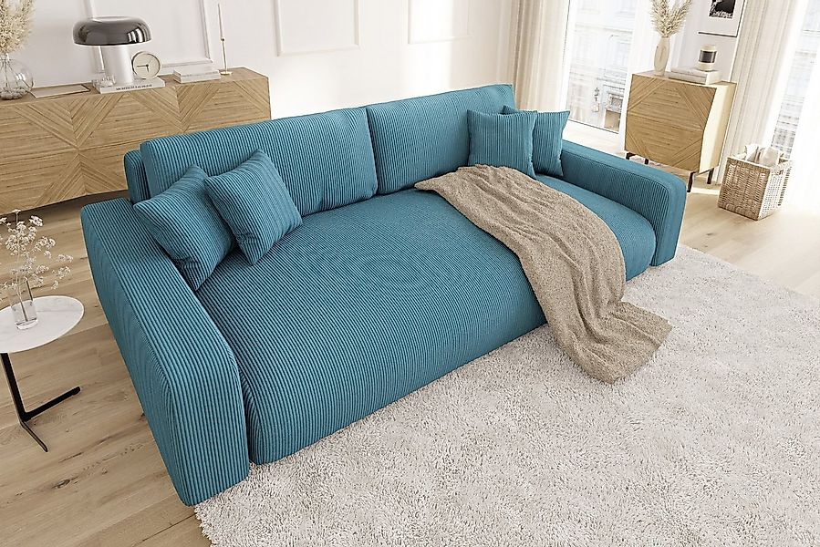 S-Style Möbel Schlafsofa Emma mit Bettkasten in Cord-Stoff günstig online kaufen