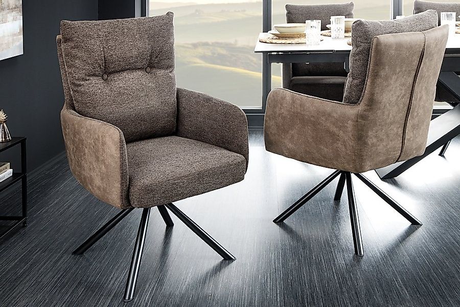 riess-ambiente Polsterstuhl BIG GEORGE taupe / schwarz · Esszimmerstuhl mit günstig online kaufen