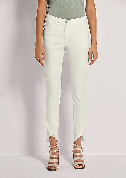 MADELEINE Gerade Jeans Verkürzte 5-Pocket-Hose mit Fransen Modisch verkürzt günstig online kaufen