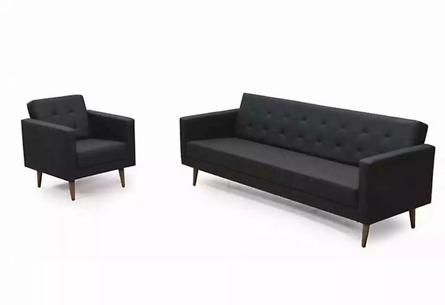 JVmoebel Sofa Komplette Sofagarnitur Sessel Dreisitzer Stil Möbel Arbeitszi günstig online kaufen