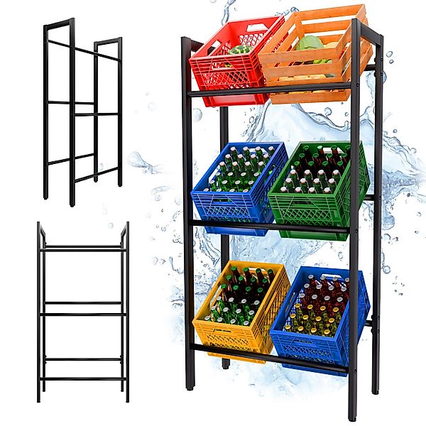 TroniTechnik Regal Getränkekistenregal Stahl schwarz 71x32x140 günstig online kaufen
