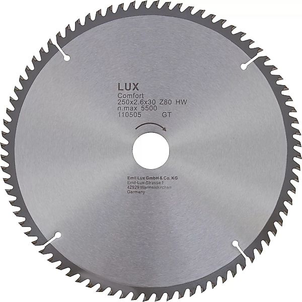 LUX HM-Kreissägeblatt 250 mm x 30 mm 80 Zähne günstig online kaufen
