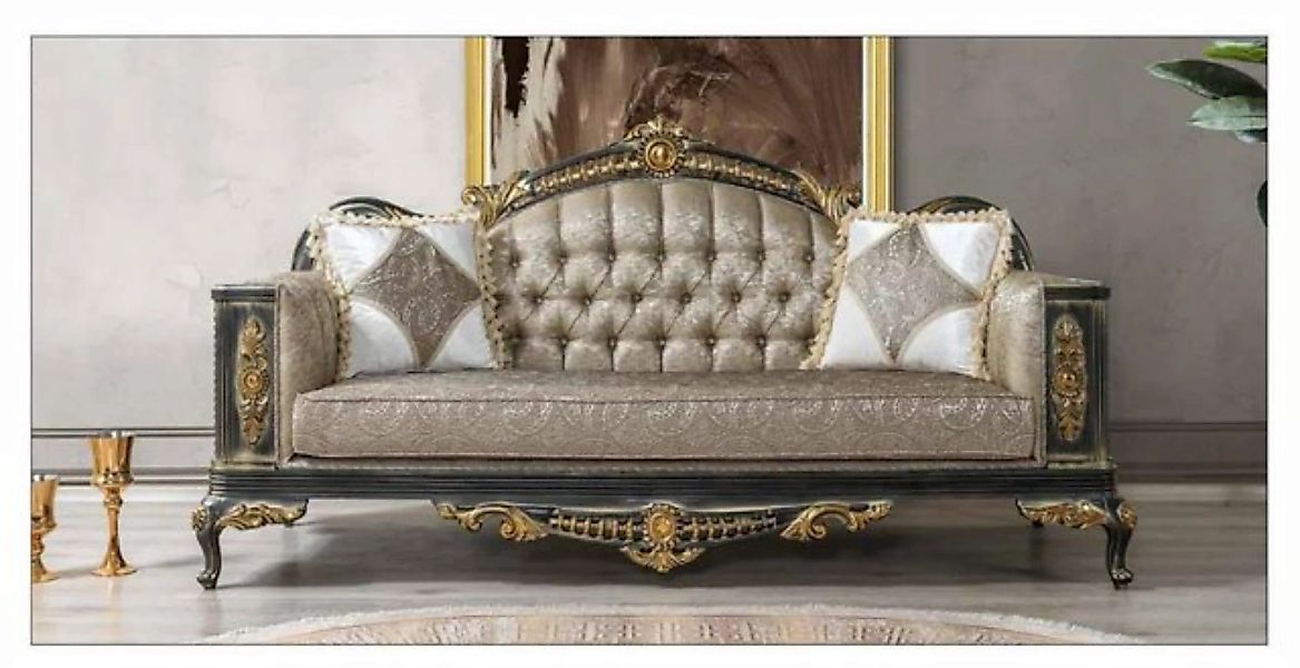 JVmoebel Sofa Chesterfield Sofa Couch 3er Couchen Samt Sofas Couchen Dreisi günstig online kaufen