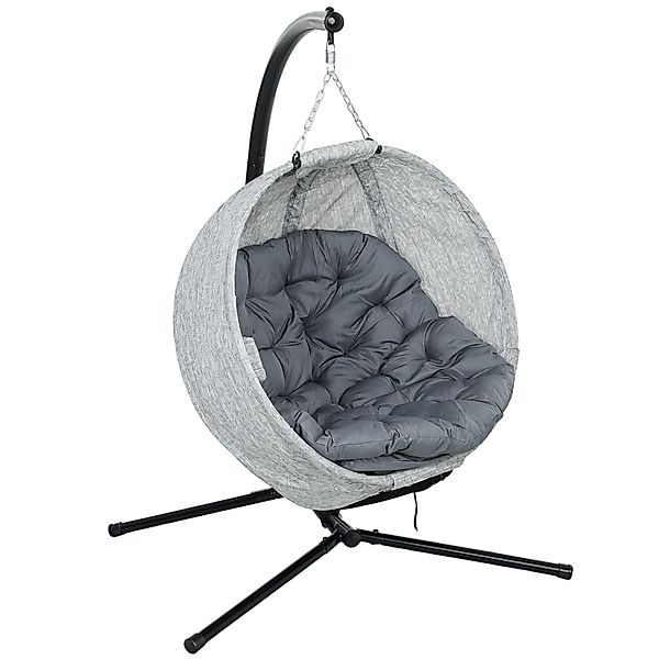 Outsunny Hängesessel Eiförmig, faltbar mit Becherhalter, günstig online kaufen