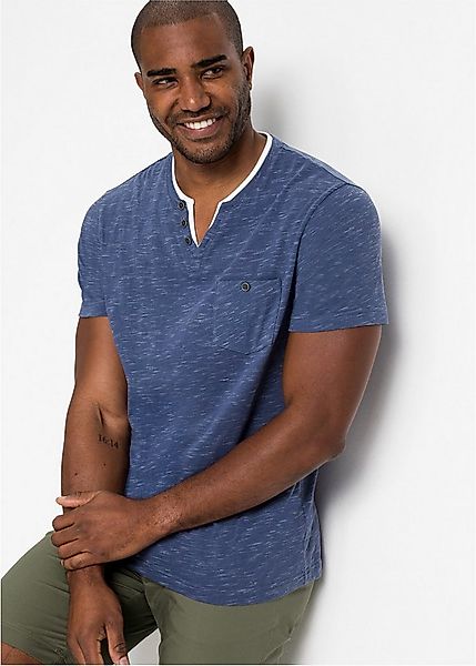 bonprix 2-in-1-Shirt Regular Fit, mit Brusttasche, Henley-Stil, Lagen-Look günstig online kaufen