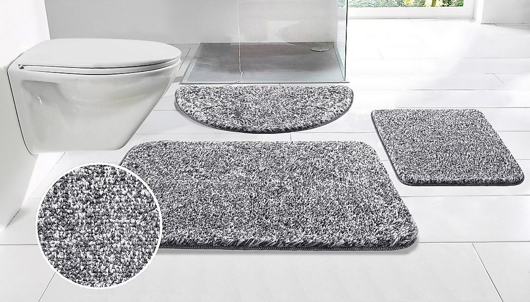 my home Badematte Vanessa meliert, Badvorleger, Badezimmer Teppich, Duschvo günstig online kaufen