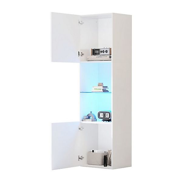 Odikalo Hochschrank Standvitrine Stehschrank Kommode LED Hochglanz 45*35*16 günstig online kaufen