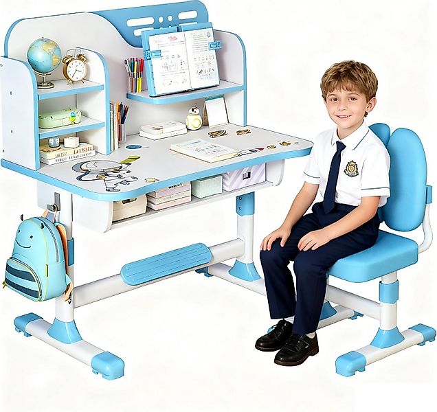 Rutaqian Kinderschreibtisch Kinderschreibtischstuhl Set für Kinder,Höhevers günstig online kaufen