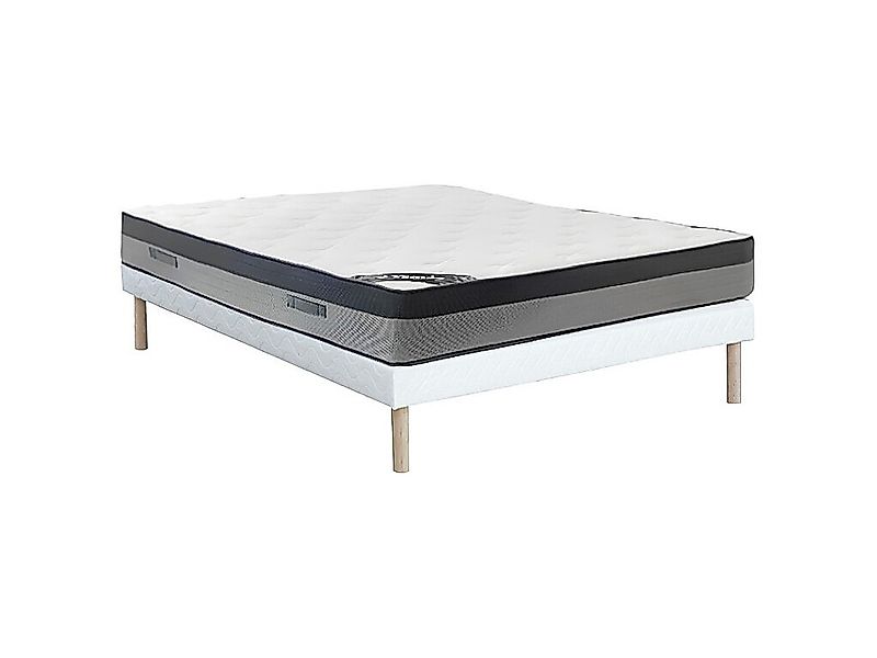 Bett-Set 140 x 190 cm, Polsterbett + Hybridmatratze 7-Zonen-Taschenfederker günstig online kaufen