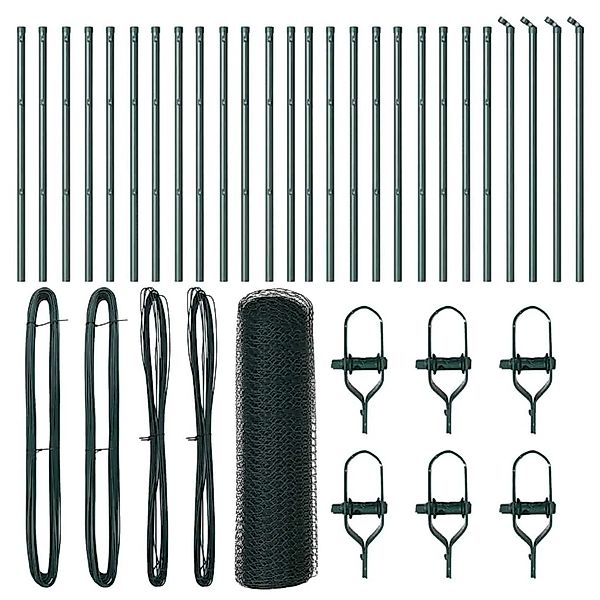 vidaXL Zaunpfosten Grün 50 x 0,5 m 13 mm Masche Stahl und PVC 3352696 günstig online kaufen