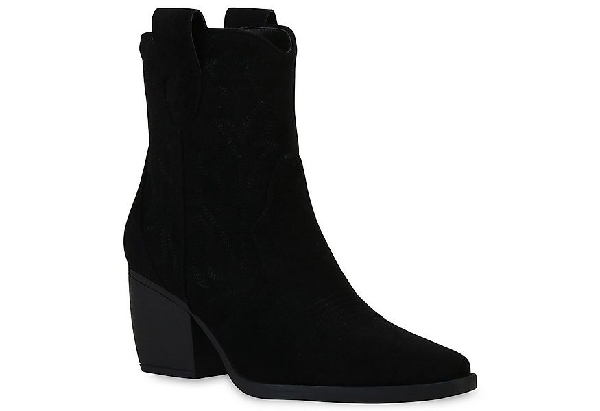 VAN HILL 837779 Cowboy Boots Damen Stiefeletten Cowboy Boots Trichterabsatz günstig online kaufen