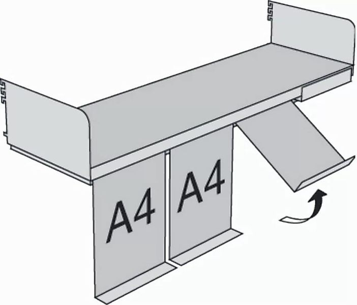 KERKMANN Aktenschrank Klappenboden für Bibliotheks-Regal Univers BxT 100x30 günstig online kaufen