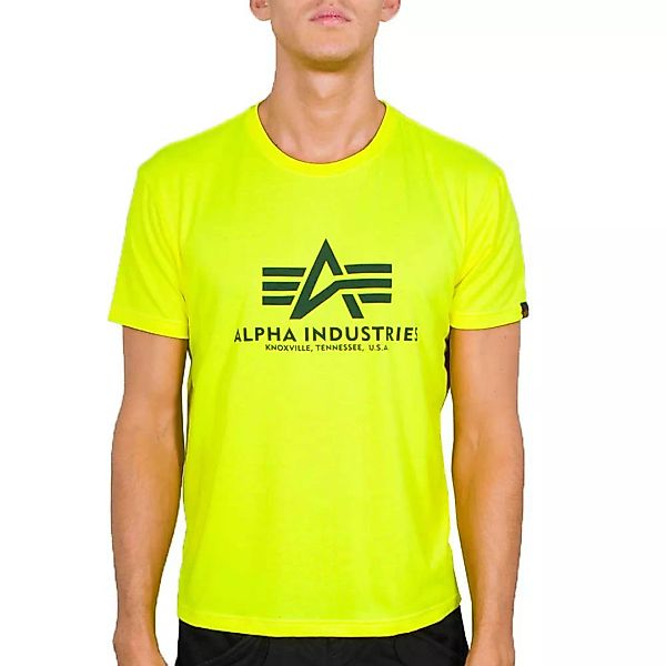 Alpha Industries Basic Neon Kurzärmeliges T-shirt XS Neon / Yellow günstig online kaufen