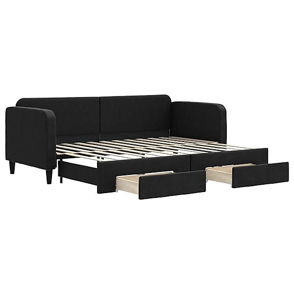 vidaXL Tagesbett Ausziehbar mit Schubladen Schwarz 80x200 cm Stoff1909275 günstig online kaufen